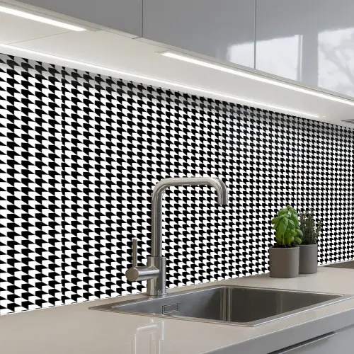 Zwart - Wit - Design - Geometrie - Patroon keuken achterwand 2 middel 871 -3d_schuin