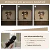 Vrouw - Beige - Bloem - Modern - Portret Light Box met batterij (Wandlamp) middel -USP_dimbaarNL