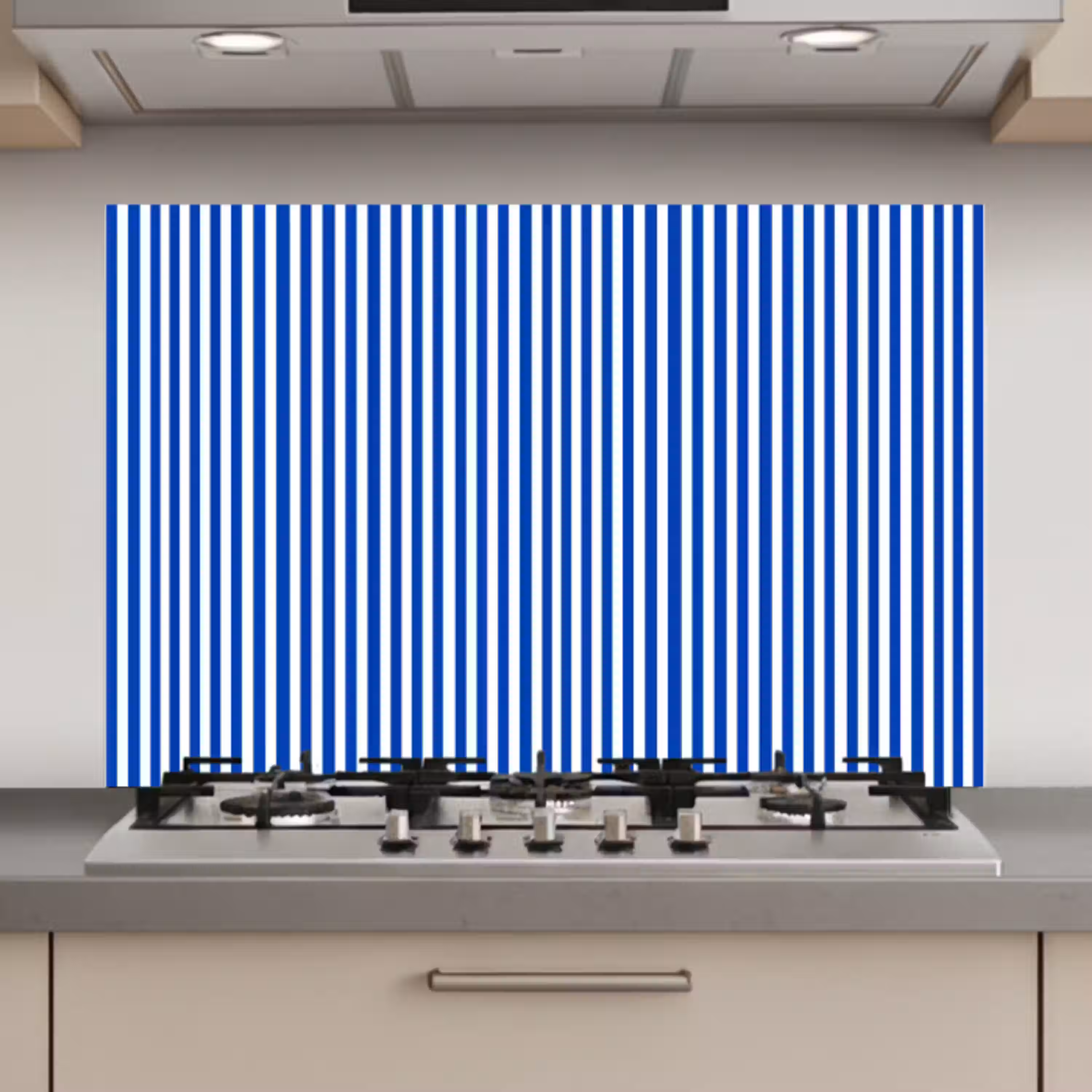 Klassiek - Strepen - Blauw keuken achterwand spatscherm klein 900 -3d_website