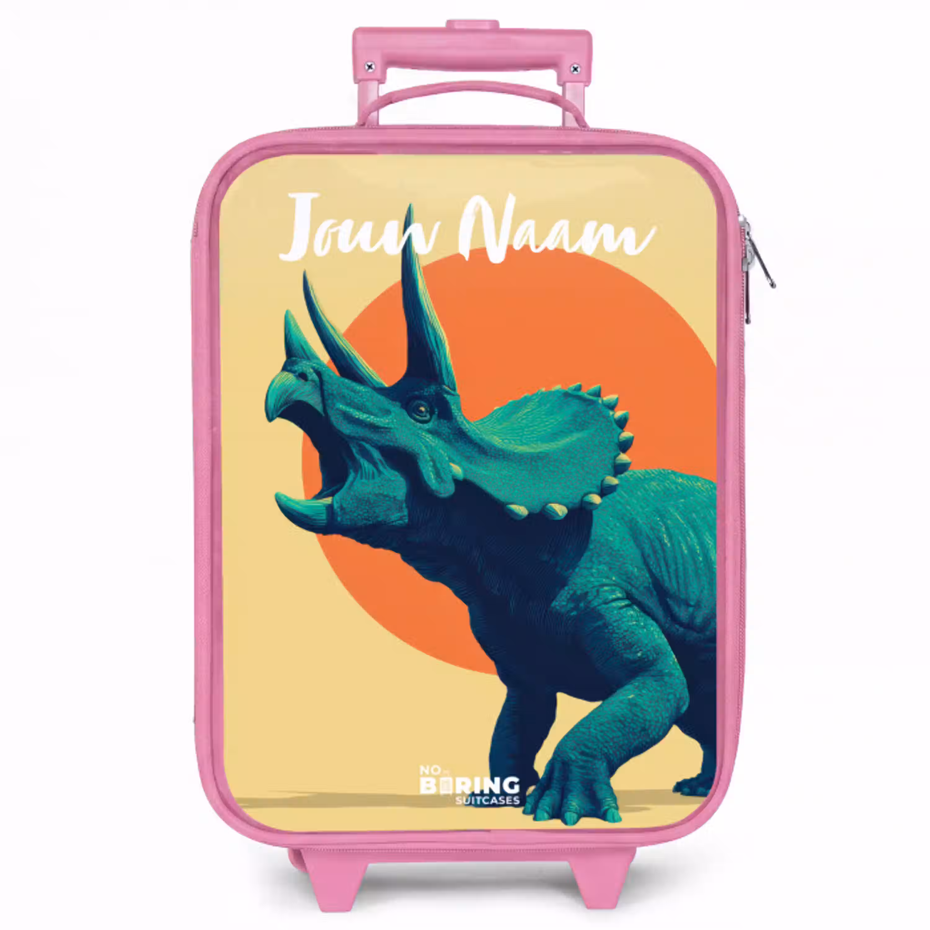 Dino - Triceratops  - Dier Kinderkoffer - Roze klein -zzz_website3d