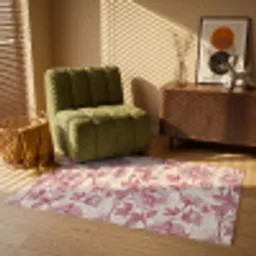 Pioenrozen - Modern -  Rood Vloerkleed Rechthoek klein 1091 -atmosphere_sfeer1_global