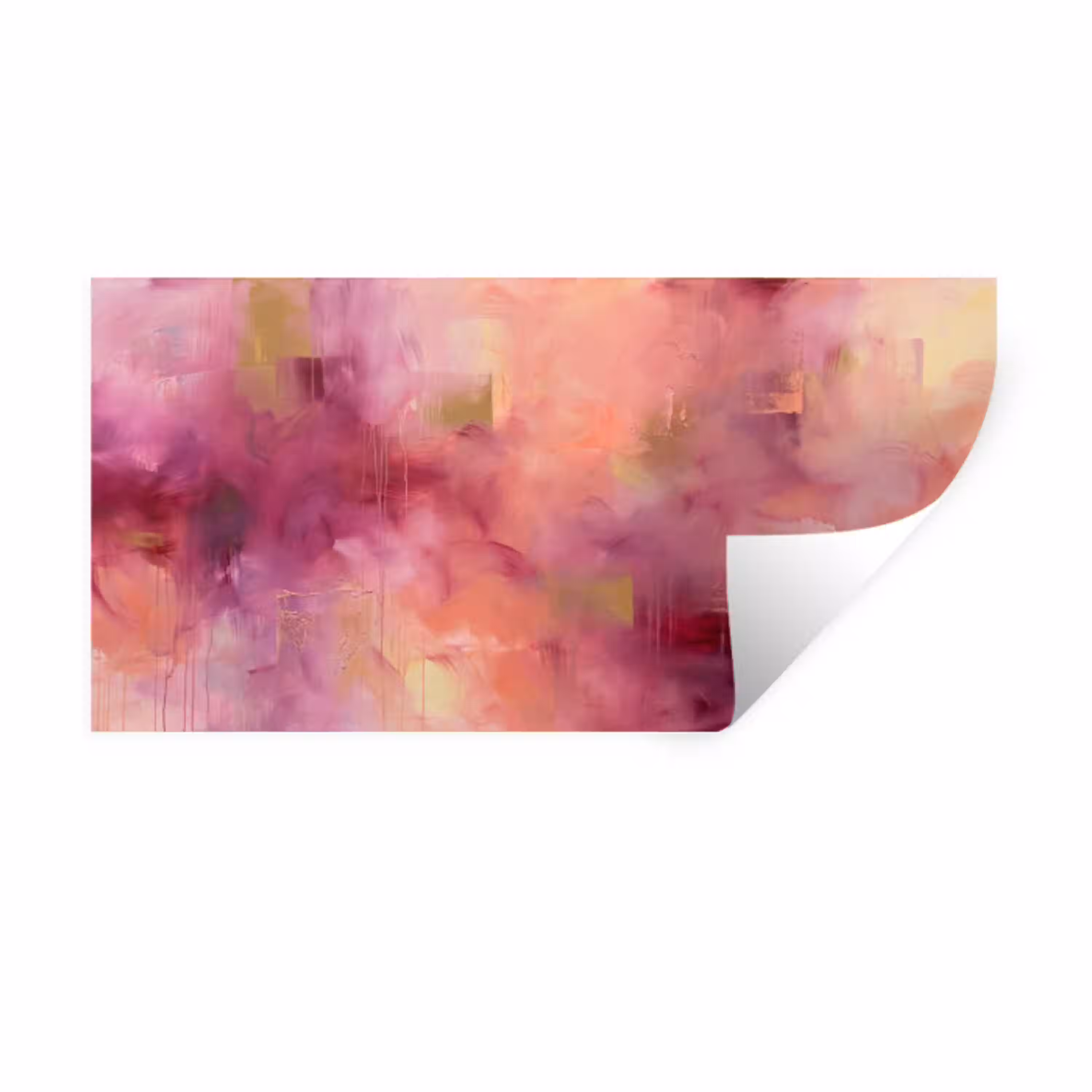 Abstract - Kleuren - Modern - Roze - Paars Muursticker klein -3d
