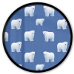 IJsbeer - Patroon - Blauw Fotolijst rond zonder passe partout klein 856 -3d