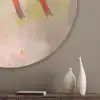 Vogels - Kleurrijk - Tak Akoestische PET Vilt - Rond klein -sfeer5_closeup