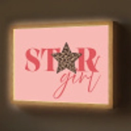 Star girl - Roze - Panter - Ster Light Box met batterij (Wandlamp) middel -z3d_website