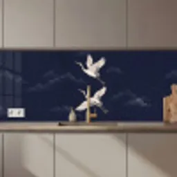 Kraanvogels - Nachthemel - Blauw keuken achterwand 2 middel zz_3dshopping