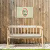 Bloemen - Illustratie - Geruit - Groen Tuinposter op houten frame 2 cm dik klein -sfeer4