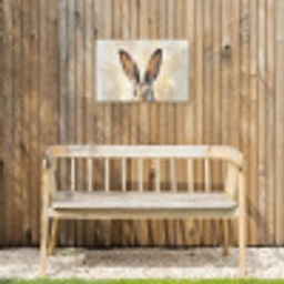 Haas - Oren - Bruin Tuinposter op houten frame 2 cm dik klein -sfeer4