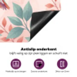 Kolibrie - Vliegen - Natuur - Illustratie - Kleurrijk Inductie beschermer vinyl 3mm klein -zzzzzzz-cc-onderkant