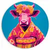 Koe - Bloemenkrans - Oorhangers - Kimono Wandcirkel kunststof plaat 5mm dik klein -3d