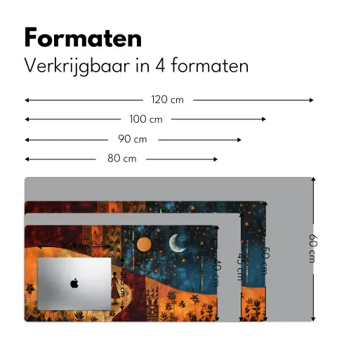 Silhouetten - Abstract - Zon - Maan Muismat XXL klein -sfeer5