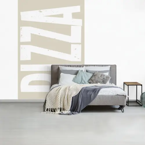 Pizza - Decoratie - Japandi - Wit fotobehang vinyl groot -slaapkamer