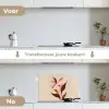 Bloemen - Blaadjes - Minimalistisch - Roze keuken achterwand spatscherm klein -voor_na_NL