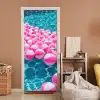Strandballen - Roze - Water deurposter klein -sfeer1