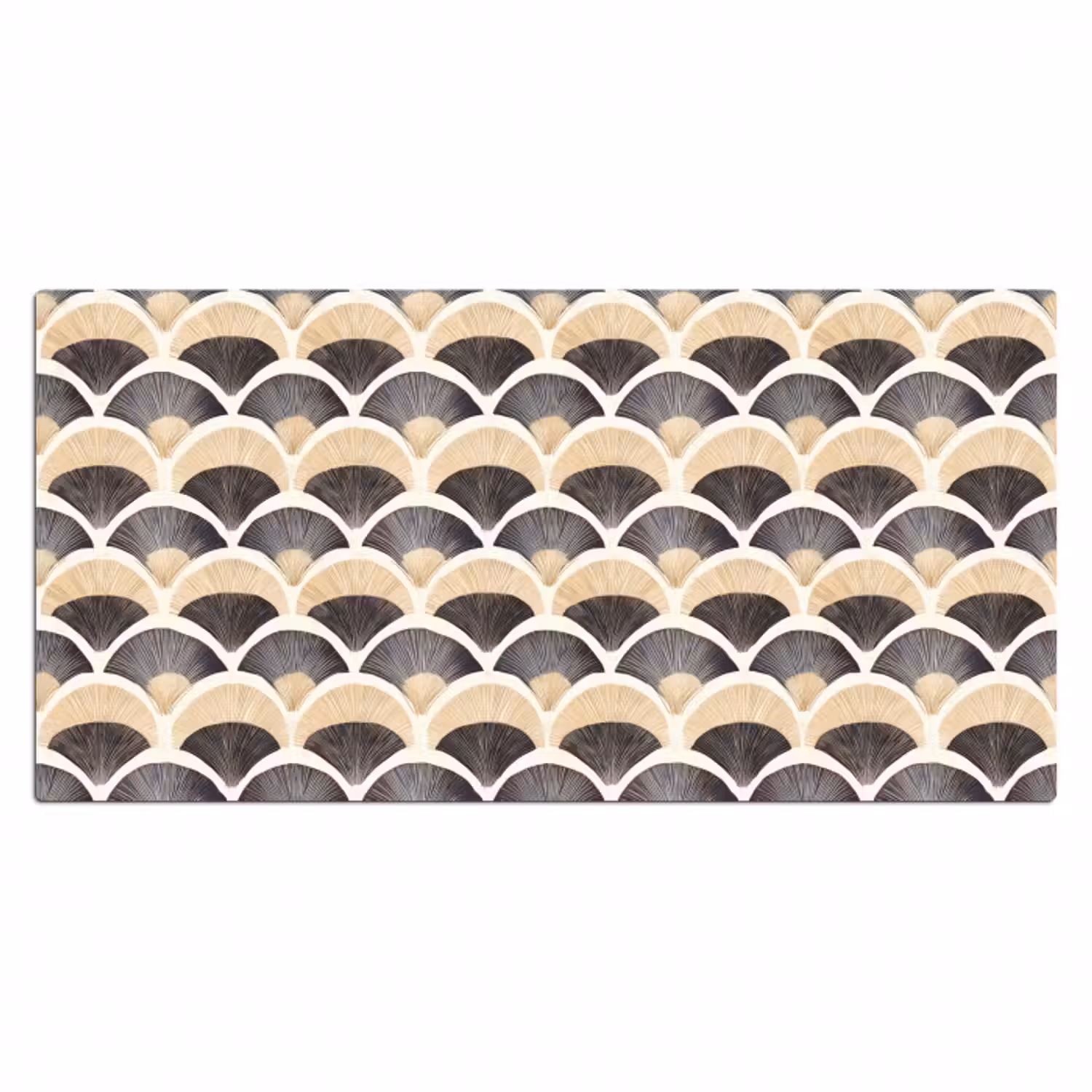 Schreibtischunterlage - Fächer - Muster - Schwarz - Beige