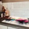 Dynamisch - Abstract - Kleurrijk - Zwart Inductie beschermer vinyl 3mm klein -sfeer3