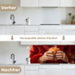 Broodje - Bontjas - Goud keuken achterwand 2 middel -voor-na_DE