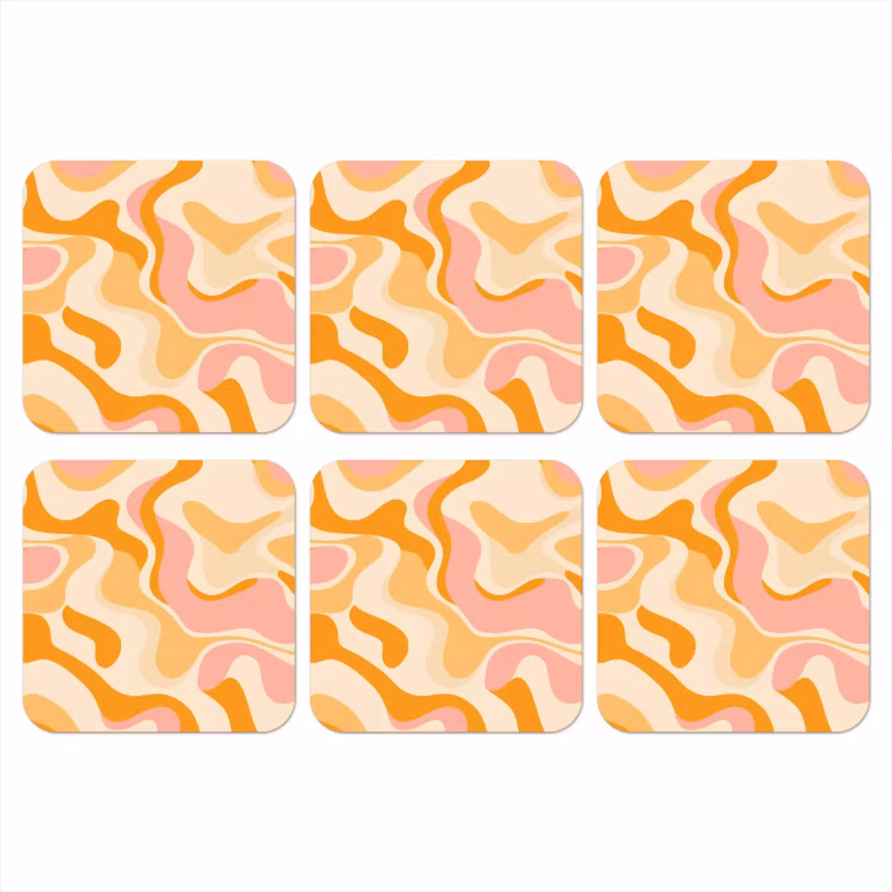 Abstract - Golvend - Oranje onderzetter kurk middel -3d