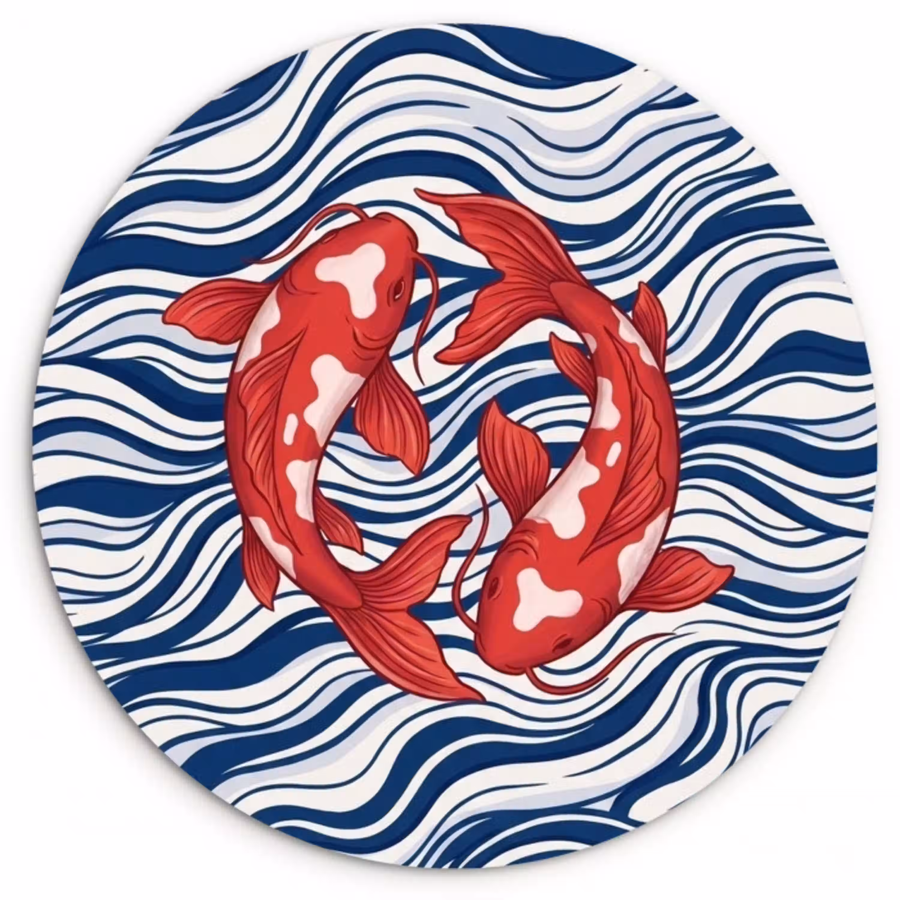 Vis - Water - Natuur - Illustratie - Rood Wandcirkel kunststof plaat 5mm dik klein -3d