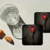 Zwart - Lepel - Caviar onderzetter kurk middel -sfeer4