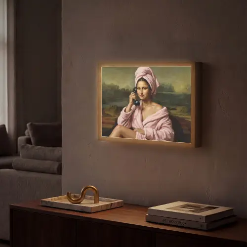 Mona - Klassiek - Roze Light Box met batterij (Wandlamp) middel -sfeer1