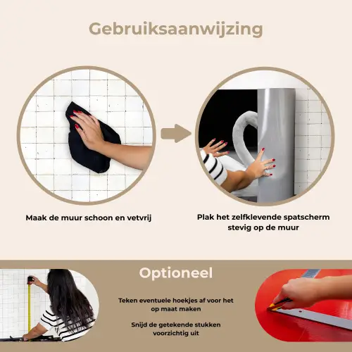 Zwanen - Hart - Zwart - Wit keuken achterwand spatscherm klein -gebruiksaanwijzing_NL