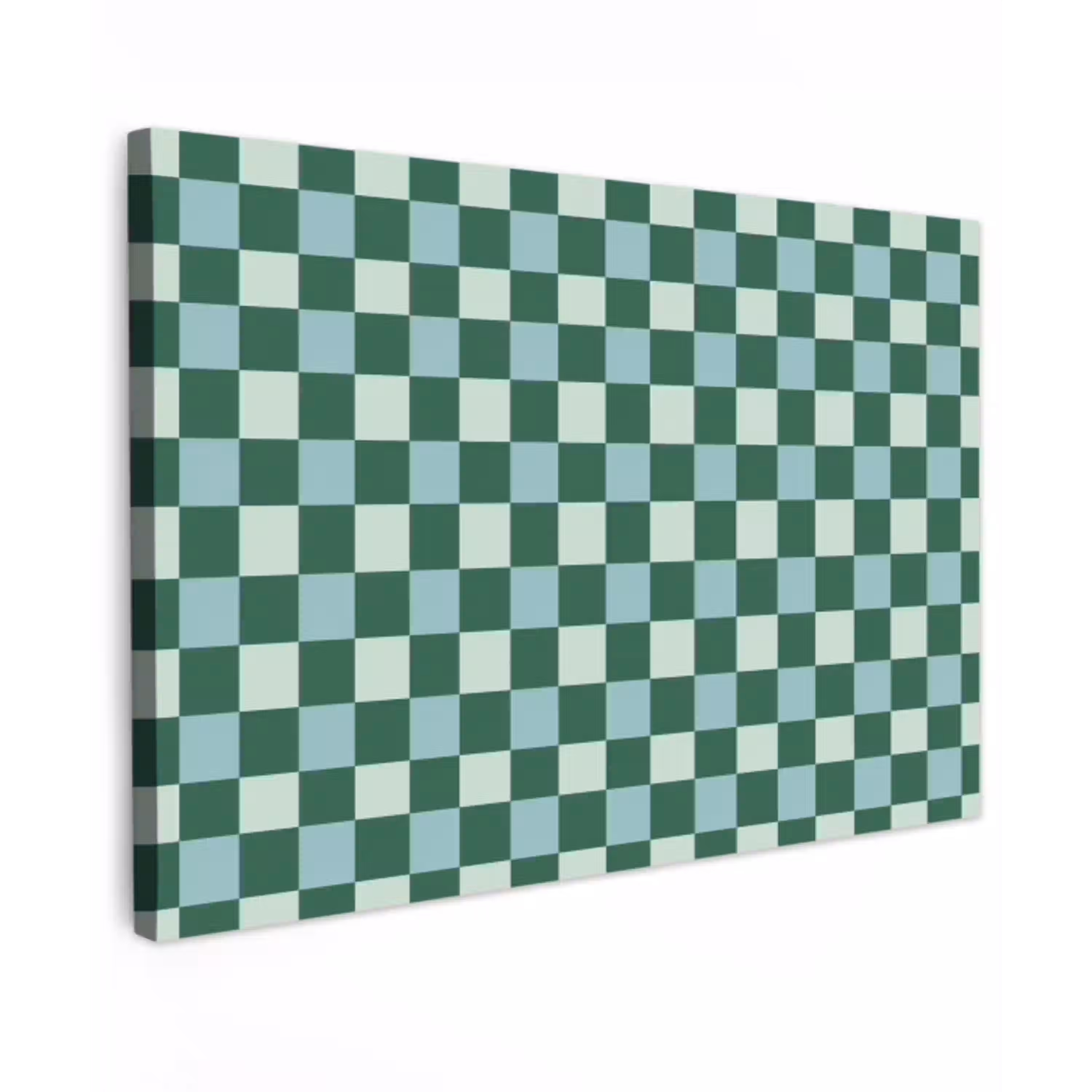 Schaakbord - Klassiek - Groen canvas 2cm klein 34 -z3d