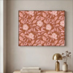 Patroon - Bladeren - Terracotta Textielframe zwart klein 947 -sfeer2