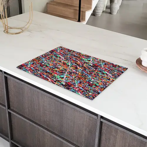 Spat - Abstract - Waterverf - Multi Inductie beschermer vinyl 3mm klein 276 -sfeer8