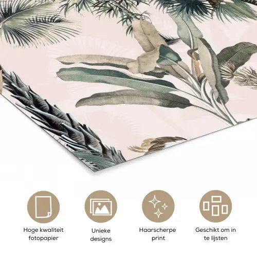 Retro - Jungle - Natuur - Dieren poster papier klein -closeup_NL