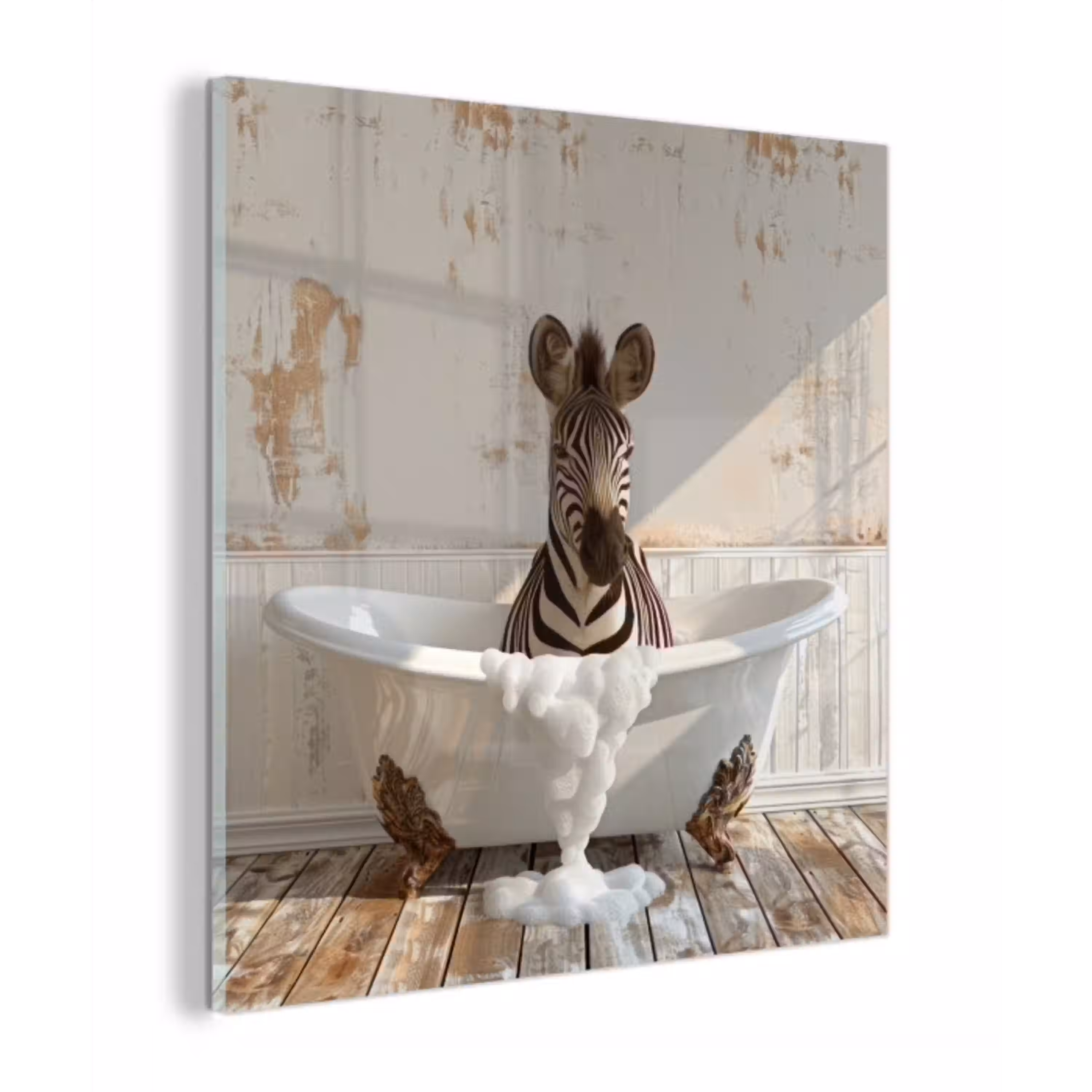 Vintage - Zebra - Wilde dieren - Badkuip plexiglas 5mm klein -z3d