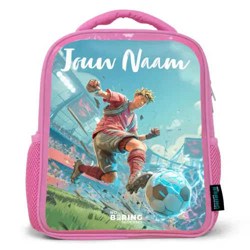 Voetbal - Jongen - Stadion - Elektrisch Kinderrugzak - Roze middel -3d