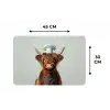 Schotse Hooglander - Bruin - Hoorns - Kokskleding Placemat vinyl groot -specs
