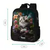 Kitten tussen bloemen Rugzak - Zwart middel -productfoto_formaten