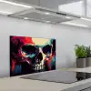 Schedel - Abstract - Rood - Blauw - Graffiti keuken achterwand spatscherm klein -3d_schuin