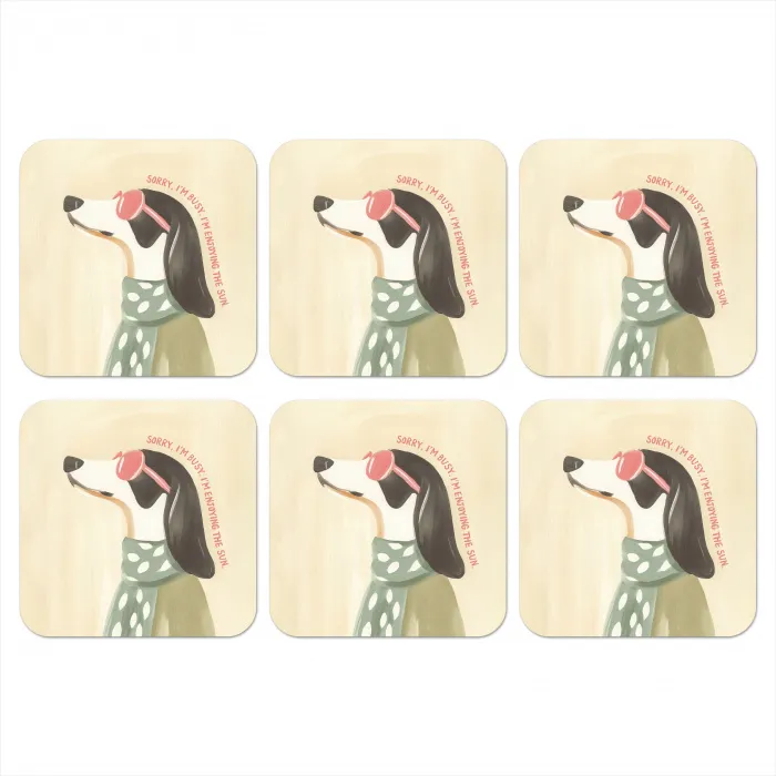 Quote - Hond - Zonnebril onderzetter kurk middel -3d
