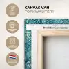 Bladeren - Ijsblauw - Wit canvas 2cm xxl 828 -sfeer2