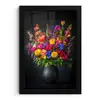 Felgekleurd - Bloemen - Vaas fotolijst zwart zonder passe partout klein -3d