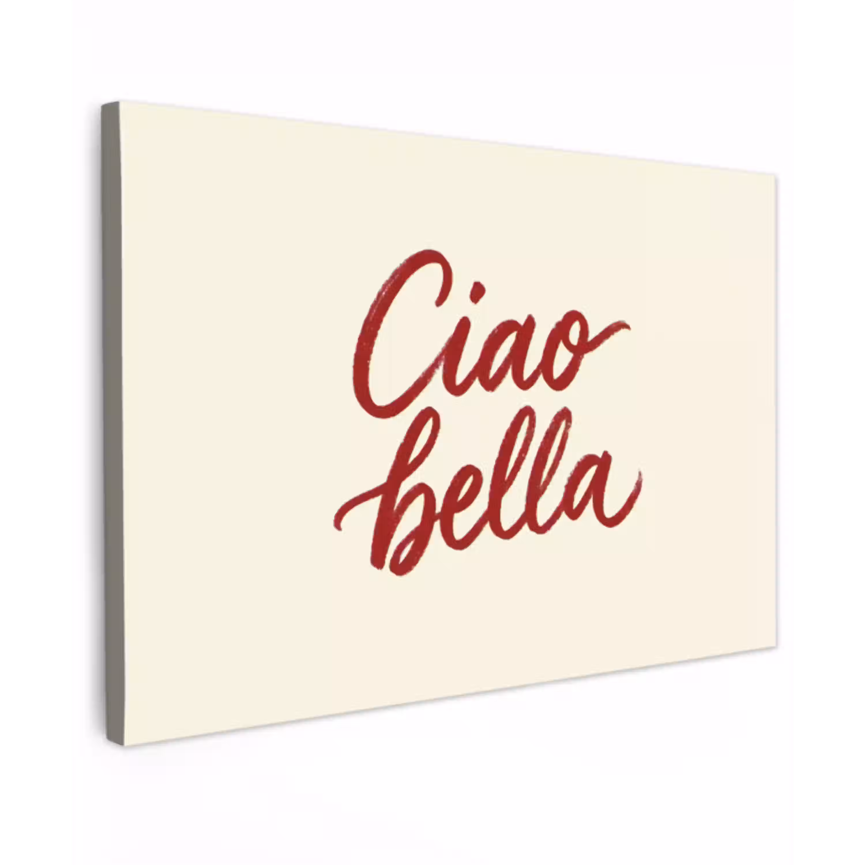 Ciao bella - Rood - Wit - Minimalistisch canvas 2cm klein -z3d