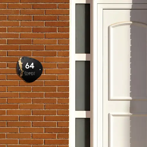 Zwart goud structuur - Modern Naambord Organisch middel -sfeer3