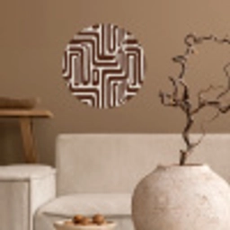 Abstract - Patroon - Bruin Wandcirkel behangsticker klein 186 -sfeer1