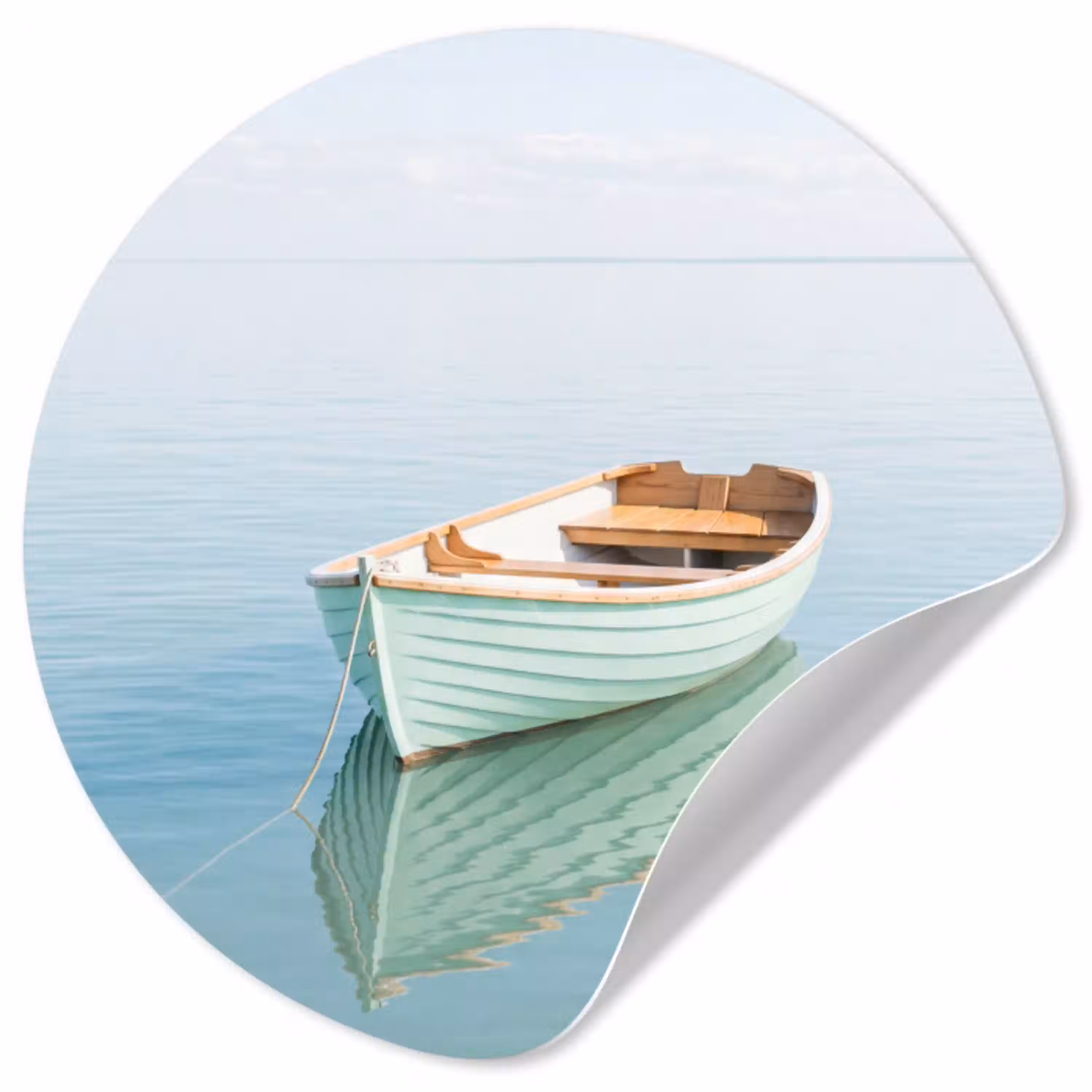 Minimalistisch - Boot - Zee Wandcirkel behangsticker klein -3d