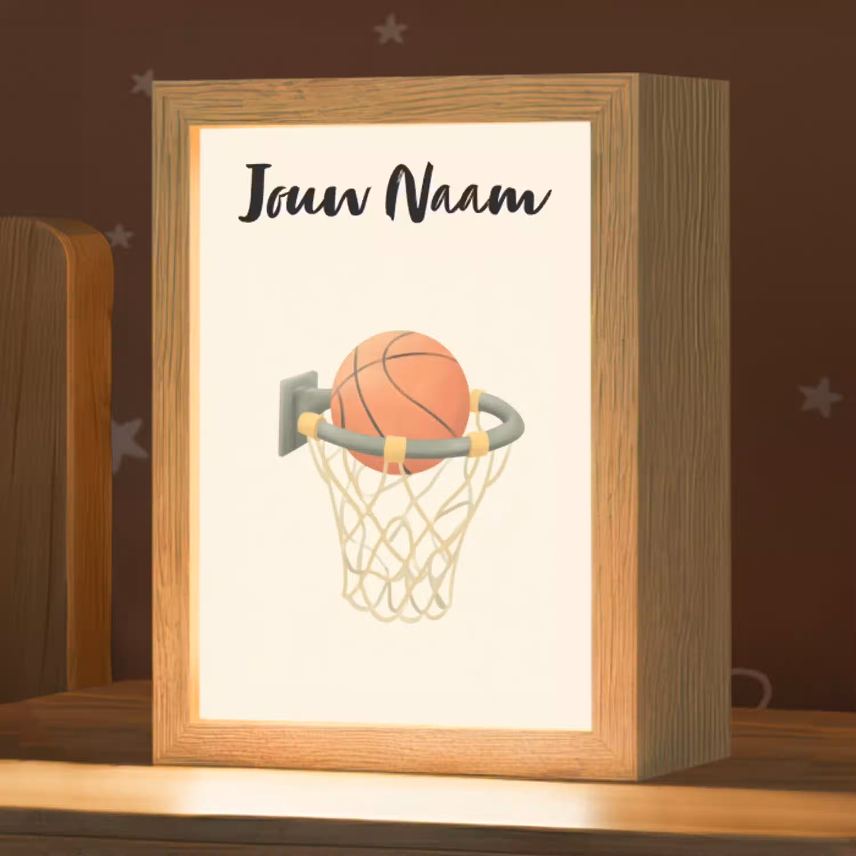 Basketbal - Net - Oranje Light Box met kabel (Kinderlampje) klein -zzz_3d_website