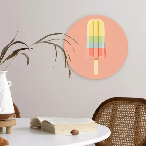 Waterijsje - Pasteltinten - Minimalistisch Wandcirkel plexiglas klein -sfeer4