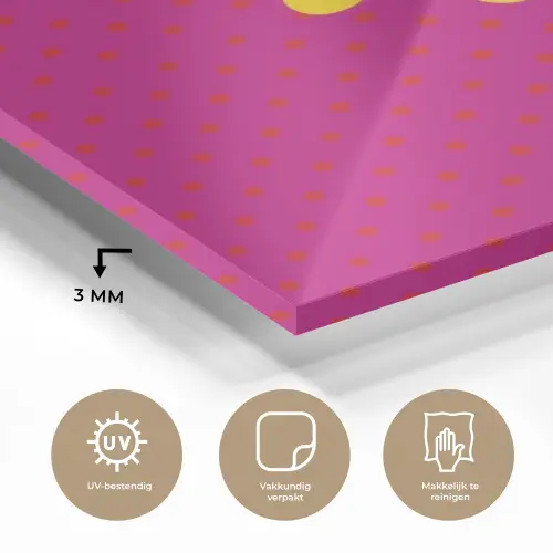 Smile - Stippen - Roze plexiglas 5mm klein -sfeer2
