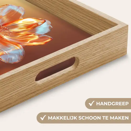 Glazen - Bloem - Zonlicht Dienblad Rechthoek middel -USP_HandgreepNL