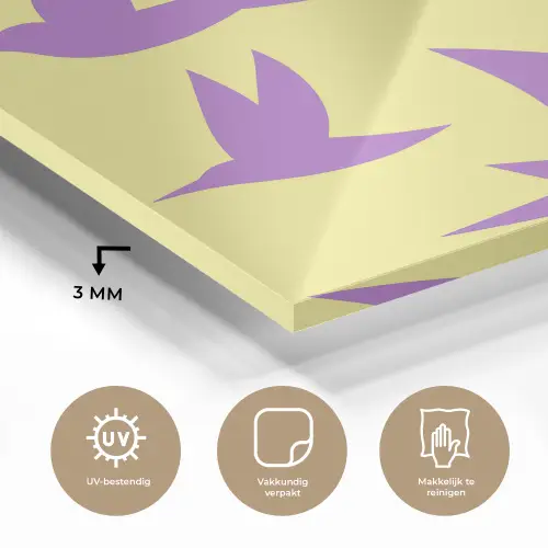 Vogels - Cirkel - Geel - Beweging plexiglas 5mm klein -sfeer2