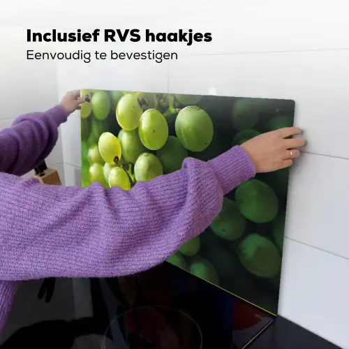 Druiven - Tros - Groen Inductie beschemer met haakjes klein -ky-ophangen-nl