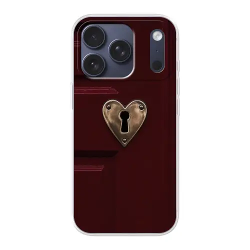 Bordeaux - Sleutelplaat - Hout - Deur Telefoonhoesje iPhone 17 Pro klein -3d