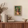 Vrouw - Panterprint - Jungle - Natuur - Luxe Light Box met kabel (Tafellamp) klein -sfeer2